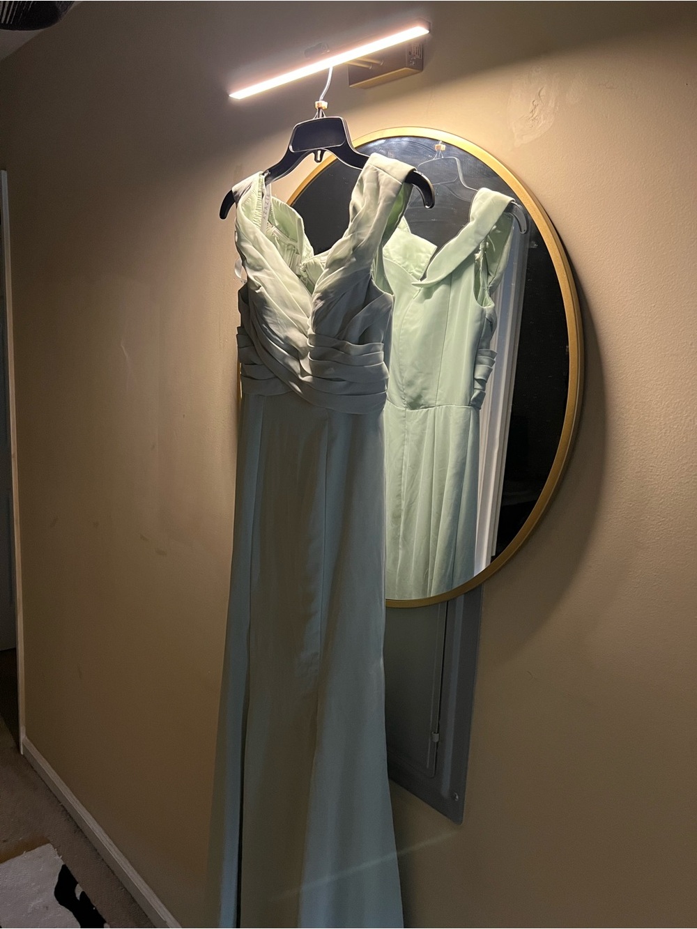 Azazie Light Green Sleeveless Maxi Dress